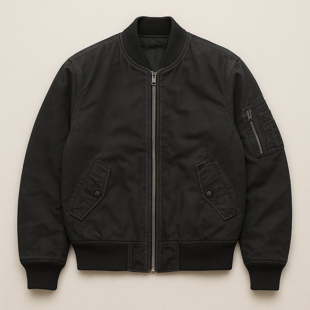 Black Utility Bomber Jacket